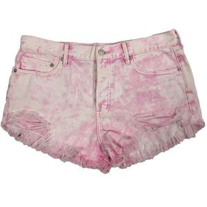 Free People We The Free Loving Good Vibrations Rosa Pink Cutoff Short Size 31